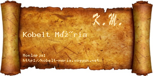 Kobelt Mária névjegykártya